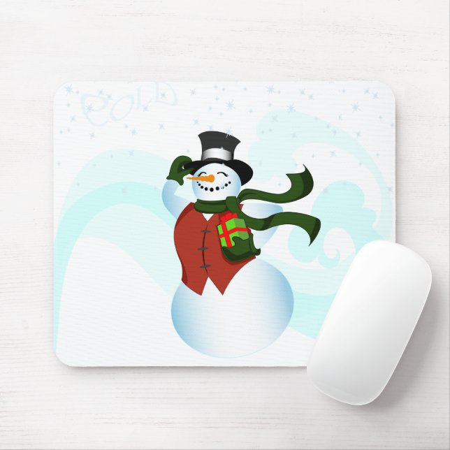 Happy Holiday Snowman Mousepad (Mit Mouse)