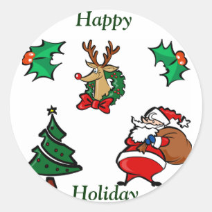 Happy Holiday_ Sticker_by Elenne Runder Aufkleber