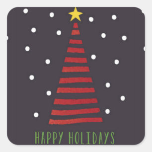 Happy Holiday Sticker - Carré
