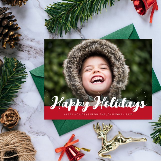 happy holiday stylish script photo carte de voeux (Créateur téléchargé)