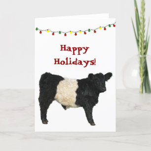 Happy Holiday Weihnachten Belted Galloway Beltie K Karte