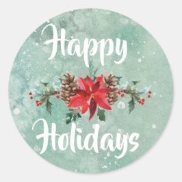Happy Holiday Winter verschneiten Aufkleber Aquare
