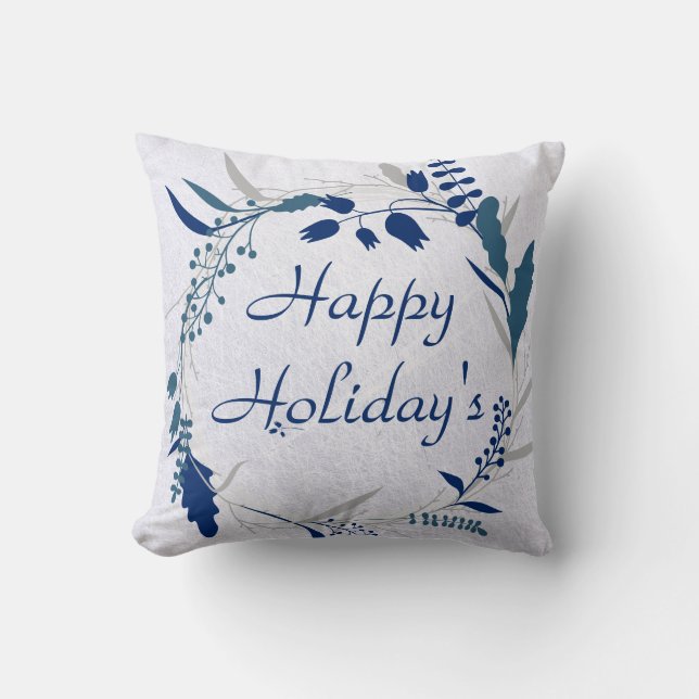 Happy Holiday Wreath Kissen (Vorderseite)