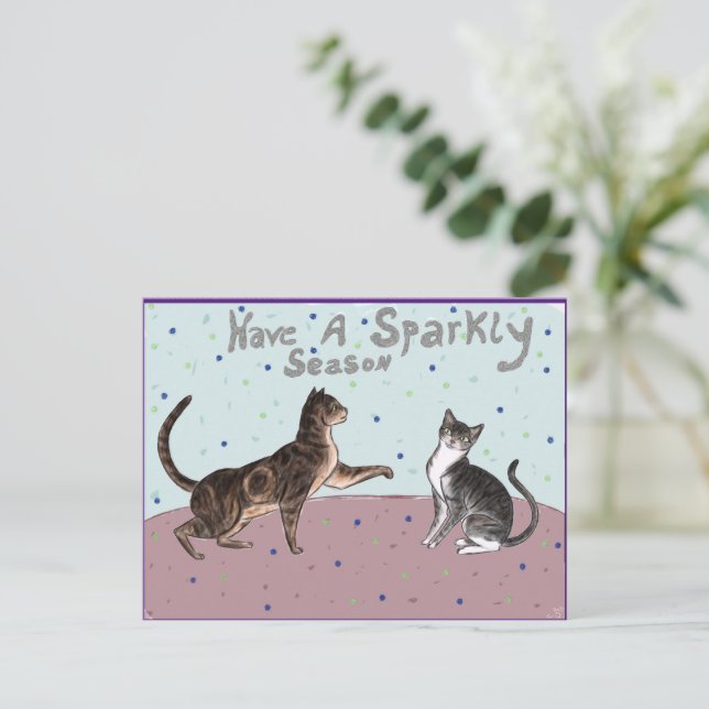 Happy Holidays 2021 Postkarte (Stehend Vorderseite)