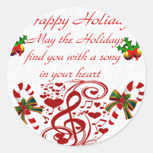 Happy Holidays#9_ Runder Aufkleber