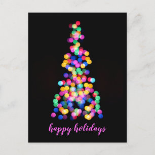 Happy Holidays Abstrakte farbenfrohe Tremleuchten Feiertagspostkarte