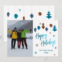 Happy Holidays Add your Foto Retro Ornamente