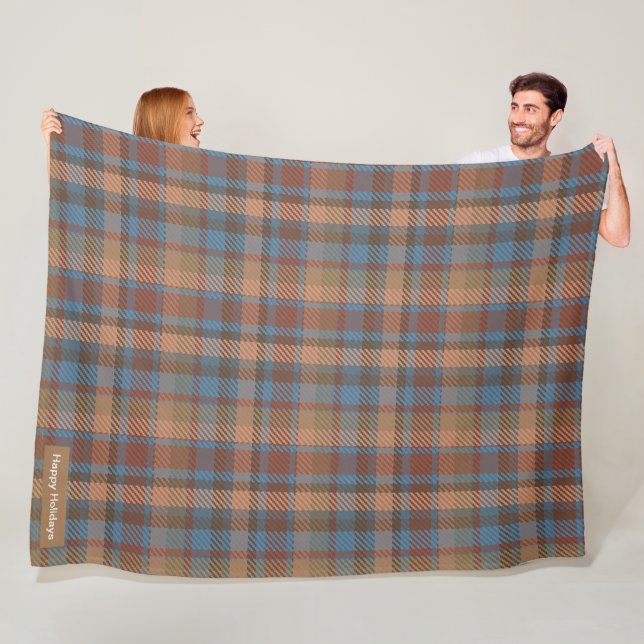 Happy Holidays adorable kariert Brown Muster Fleecedecke (Beispiel)