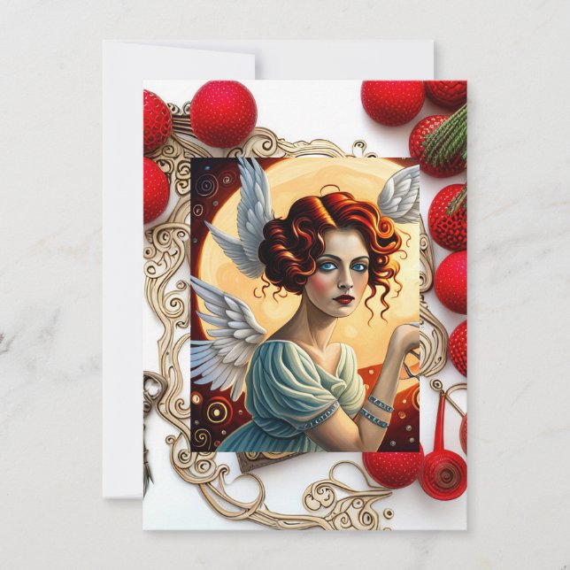 Happy Holidays Angel Feiertagskarte (Vorderseite)