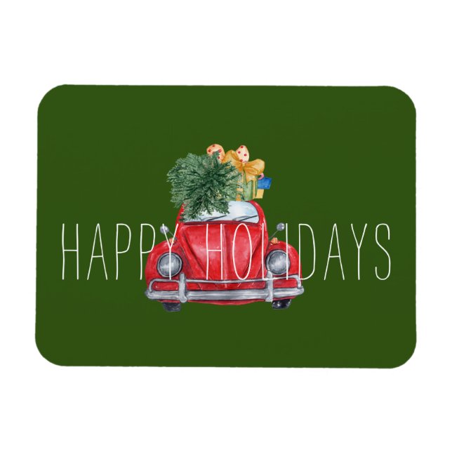 Happy Holidays Anpassbare Weihnachts-Rote Auto Magnet (Horizontal)