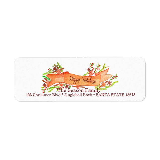 Happy Holidays, Aquarell Weihnachtsbanner (Vorne)