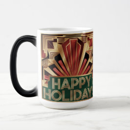 Happy Holidays Art Deco Gold Morphing Mug Verwandlungstasse