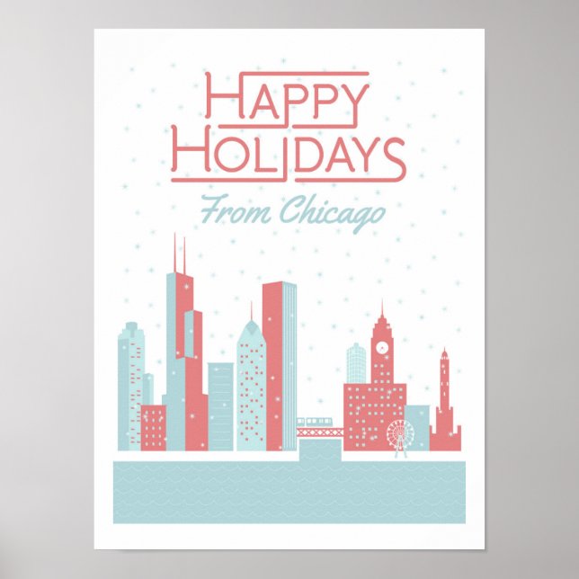 Happy Holidays aus Chicago Poster (Vorne)