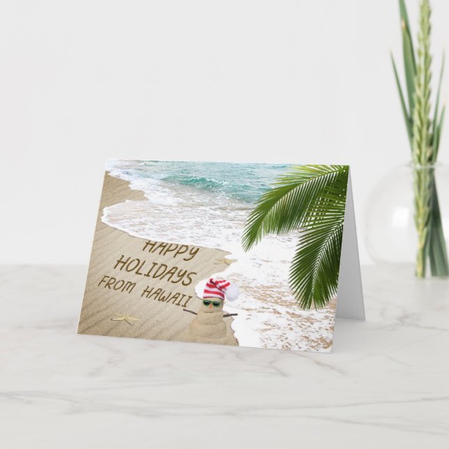 Happy Holidays aus Hawaii Feiertagskarte (Vorderseite)