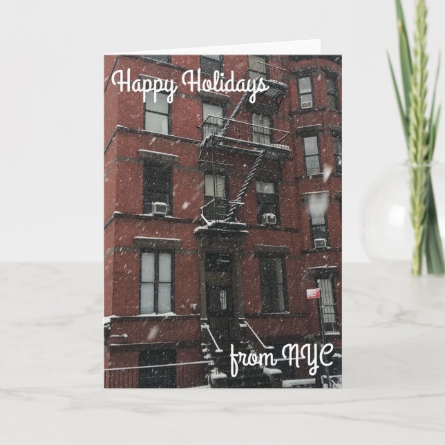 Happy Holidays aus NYC Weihnachten Hanukkah Snow (Vorderseite)
