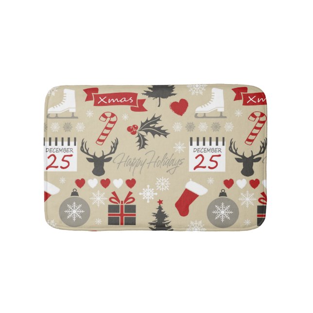 Happy Holidays Badematte (Vorderseite)