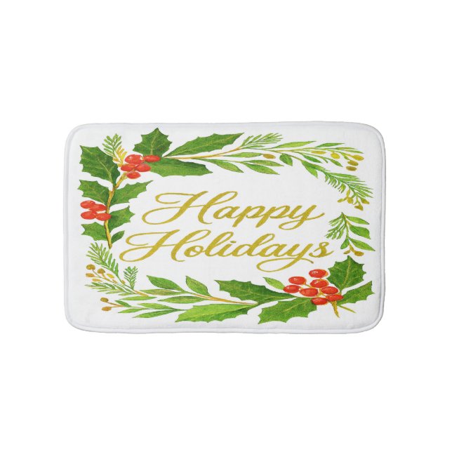 'Happy Holidays'  Badematte (Vorderseite)