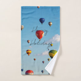Happy Holidays Balloons Towel Handtuch