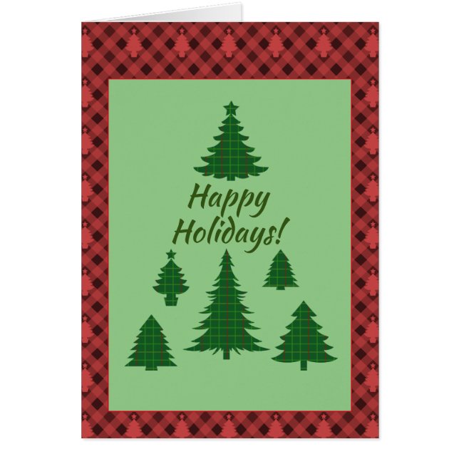 Happy Holidays Baum leere Karte (Vorne)