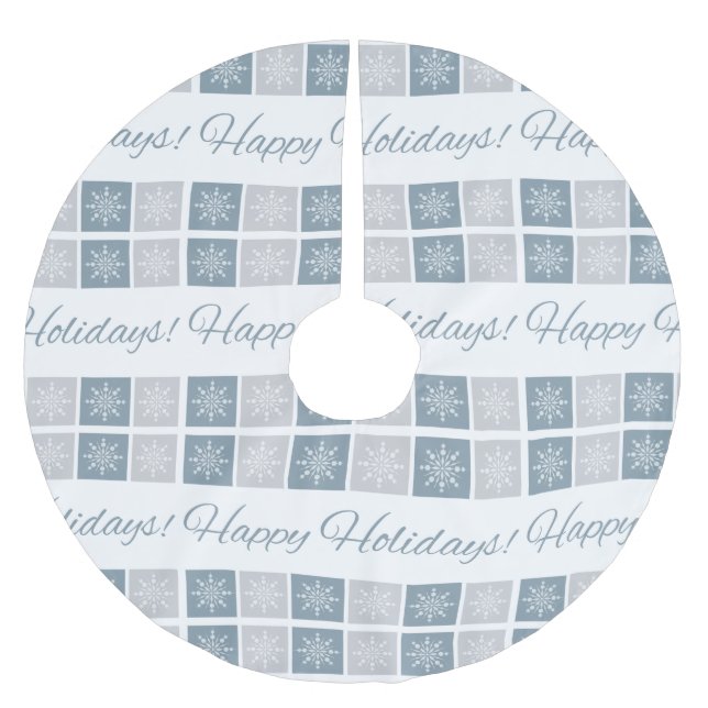 Happy Holidays Baumrock Polyester Weihnachtsbaumdecke (Vorderseite)