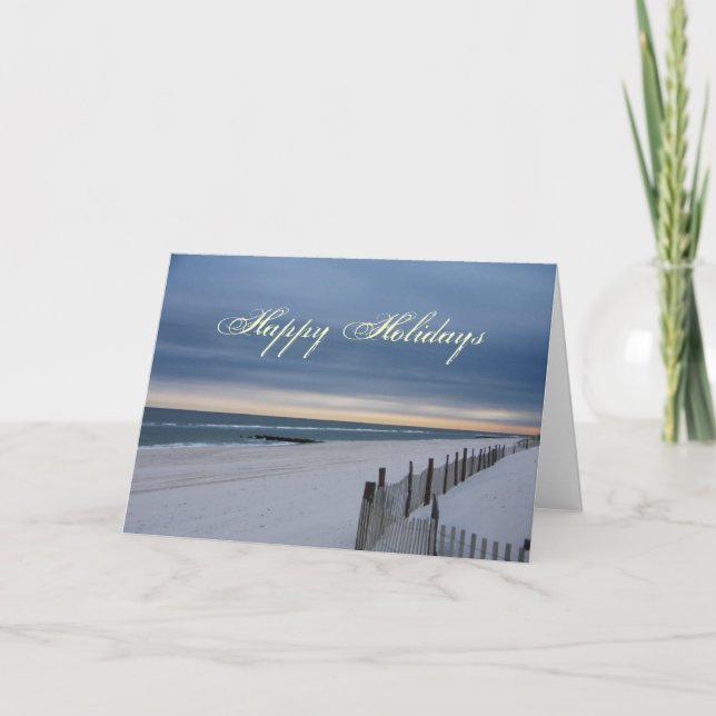 Happy Holidays Beachcard Feiertagskarte (Vorderseite)