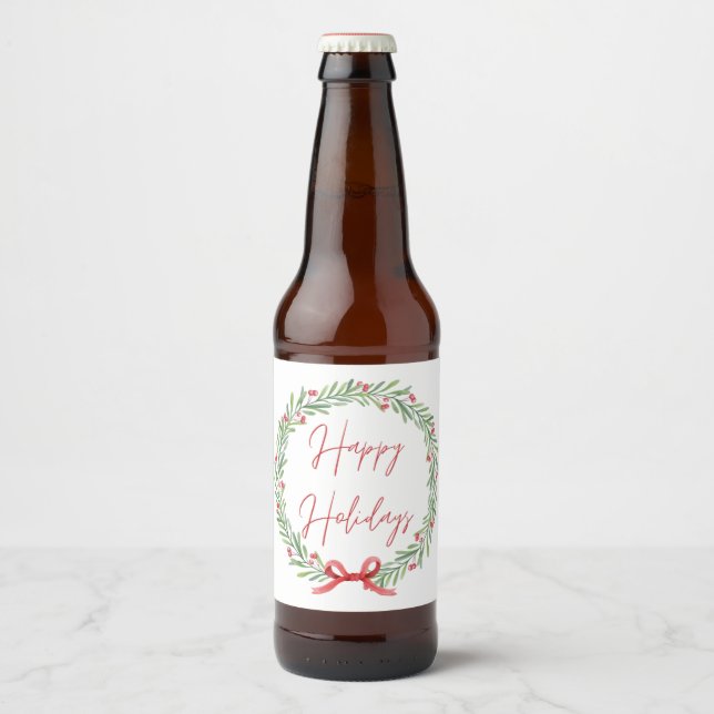 Happy Holidays Beer Label Bierflaschenetikett (Vorderseite)