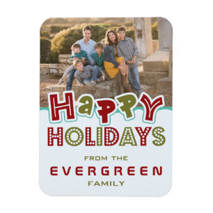 Happy Holidays benutzerdefiniertes Foto- und Textm Magnet