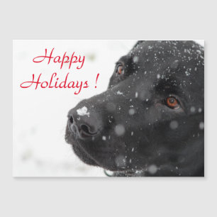 Happy Holidays Black Lab Magnetkarte