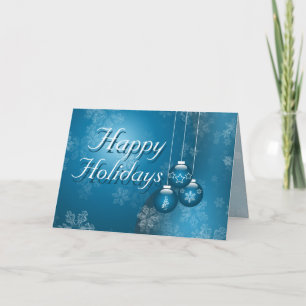 Happy Holidays Blue Feiertagskarte