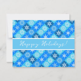 Happy Holidays Blue Snowflakes Postkarte
