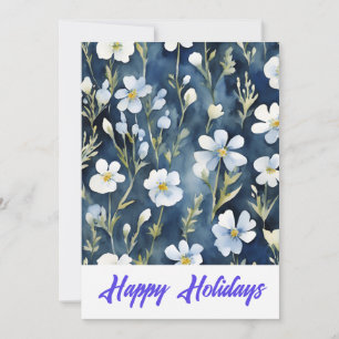 Happy Holidays Blume Wasserfarbe Frohe Weihnachten