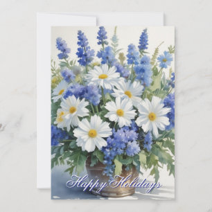 Happy Holidays Blume Wasserfarbe Frohe Weihnachten