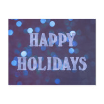 Happy Holidays Bokeh Blue