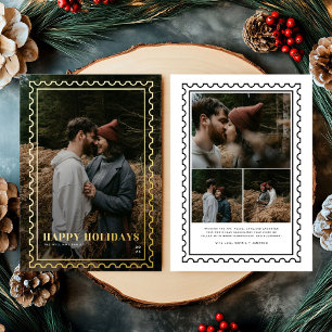 Happy Holidays Briefmarke Foto Folien Feiertagskarte