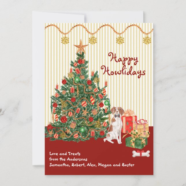 Happy Holidays Brittany Spanish Tree Presents (Vorderseite)