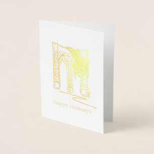 Happy Holidays Brooklyn Bridge Christmas Hanukkah Folienkarte