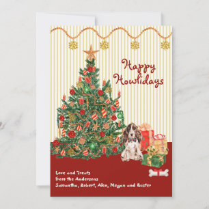 Happy Holidays Brown Cocker Spaniel Tree präsentie