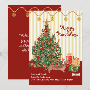 Happy Holidays Brown Dackel Tree präsentiert