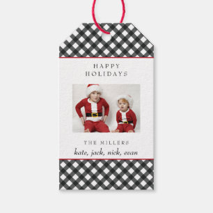 Happy Holidays Buffalo Kariert Labels Geschenktast Geschenkanhänger