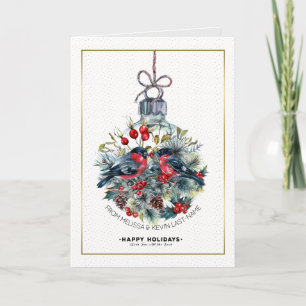 Happy Holidays Bull-Finch Weihnachtsschmuck Feiertagskarte