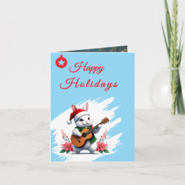 Happy Holidays Bunny Christmas Ornaments Feiertagskarte