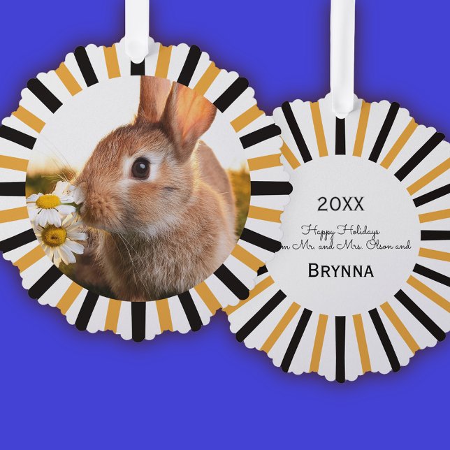 Happy Holidays Bunny Rabbit Ornament Karte (Von Creator hochgeladen)