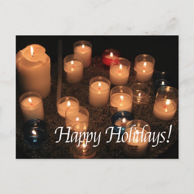 Happy Holidays Burning Kerzen Weihnachten (Vorderseite)