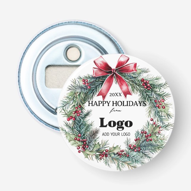 Happy Holidays Business Logo Gift for Clients Flaschenöffner (Vorderseite)