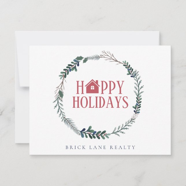 Happy Holidays Business Real Anwesen Feiertagskarte (Vorderseite)