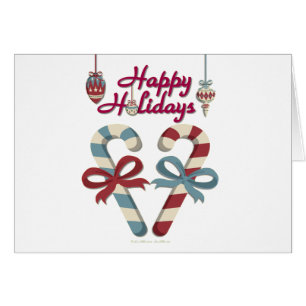 Happy Holidays Candy Cane Heart