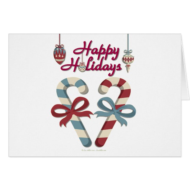 Happy Holidays Candy Cane Heart (Vorderseite (Horizontal))