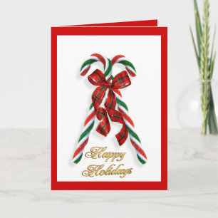Happy Holidays Candy canes General Feiertagskarte