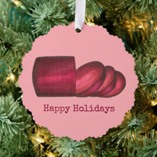 Happy Holidays Canned Cranberry Sauce Erntedank Ornament Karte