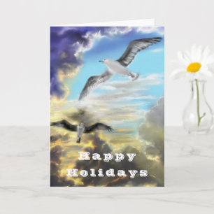 Happy Holidays Card mit fliegenden Vögeln Karte